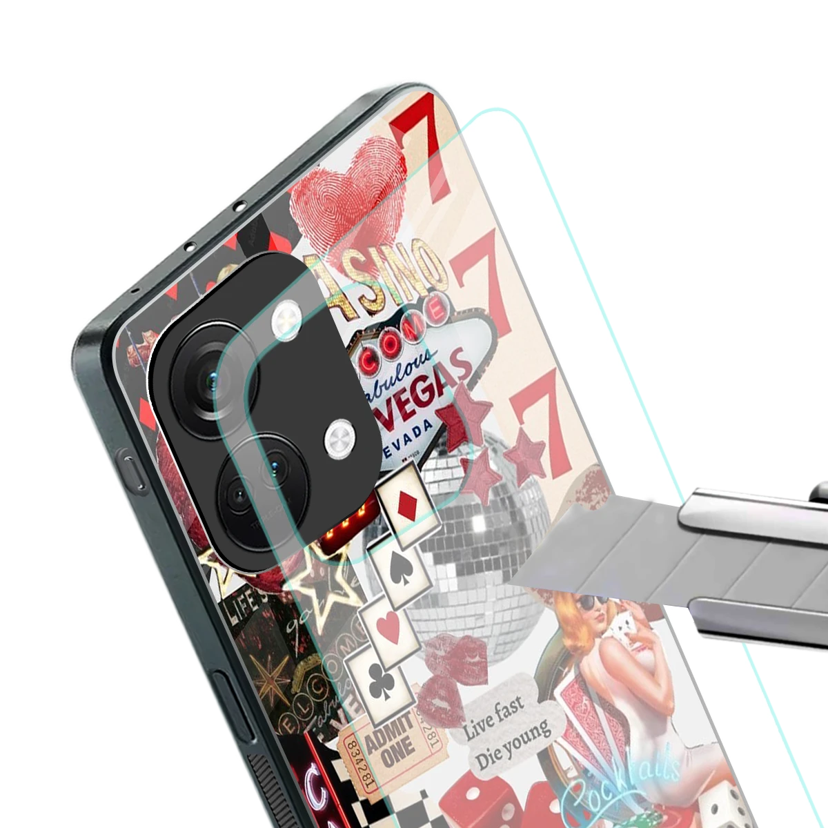 Vegas Vibes stylish phone case for oneplus nord 3 | glossy glass and slim fit