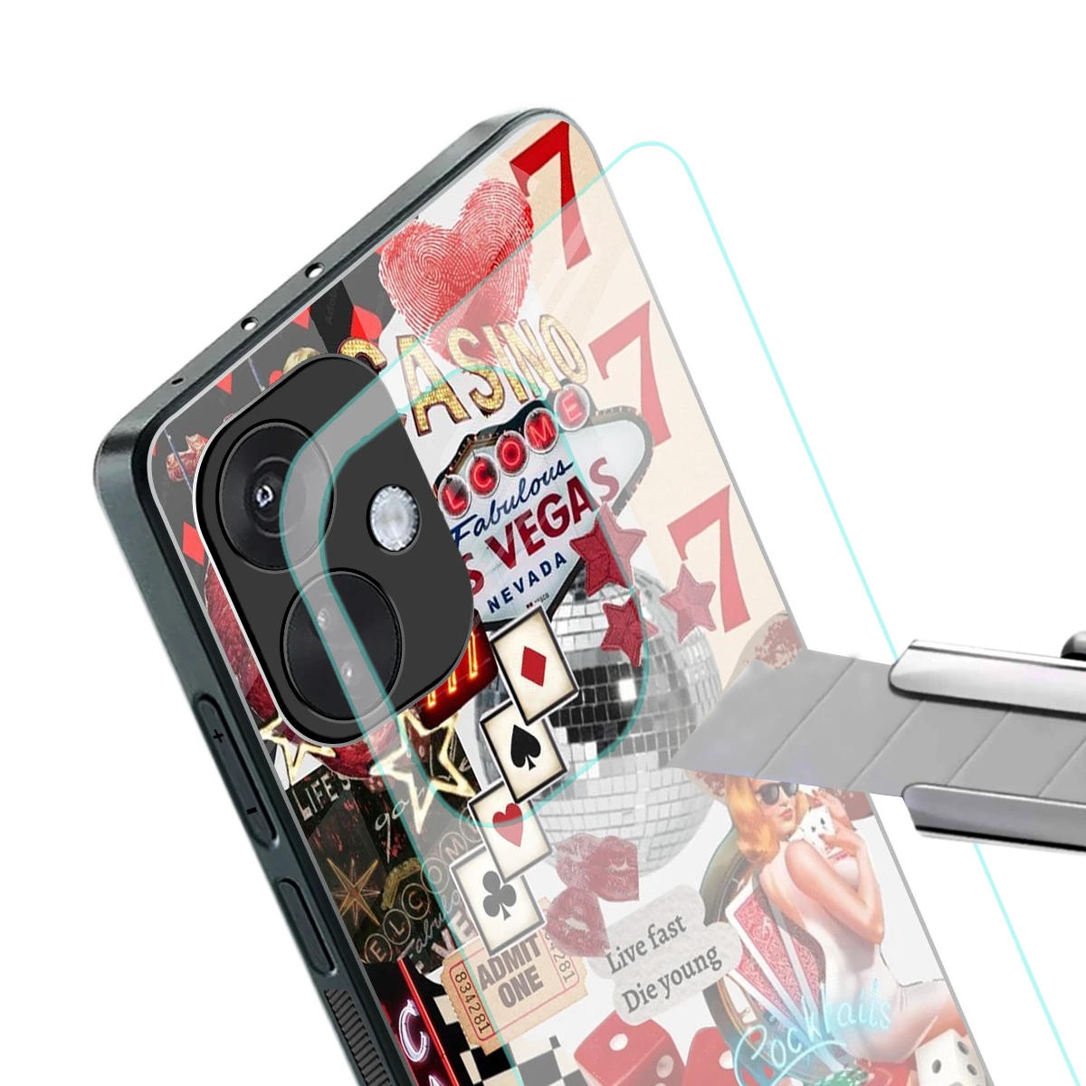 Vegas Vibes stylish phone case for oneplus nord ce 3 | glossy glass and slim fit