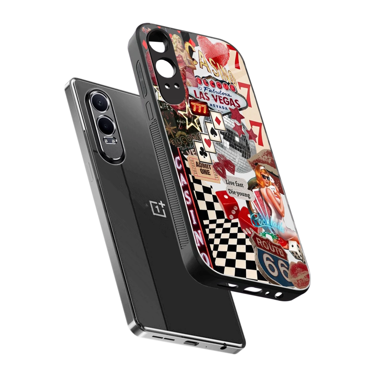 Vegas Vibes sleek oneplus nord ce 4 lite cover with tempered glass back and TPU edges