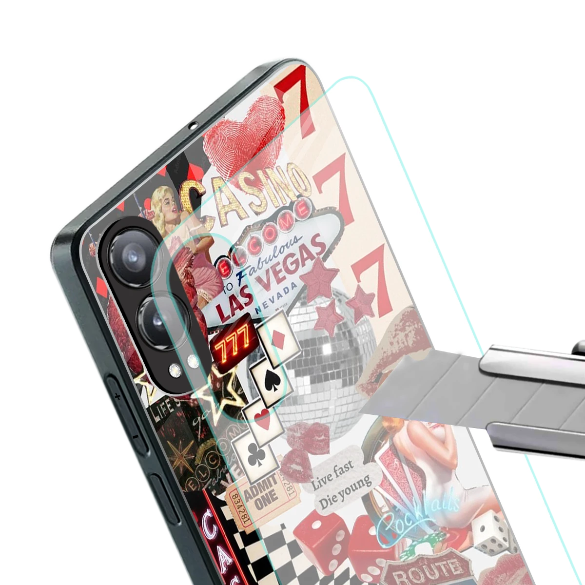 Vegas Vibes stylish phone case for oneplus nord ce 4 lite | glossy glass and slim fit