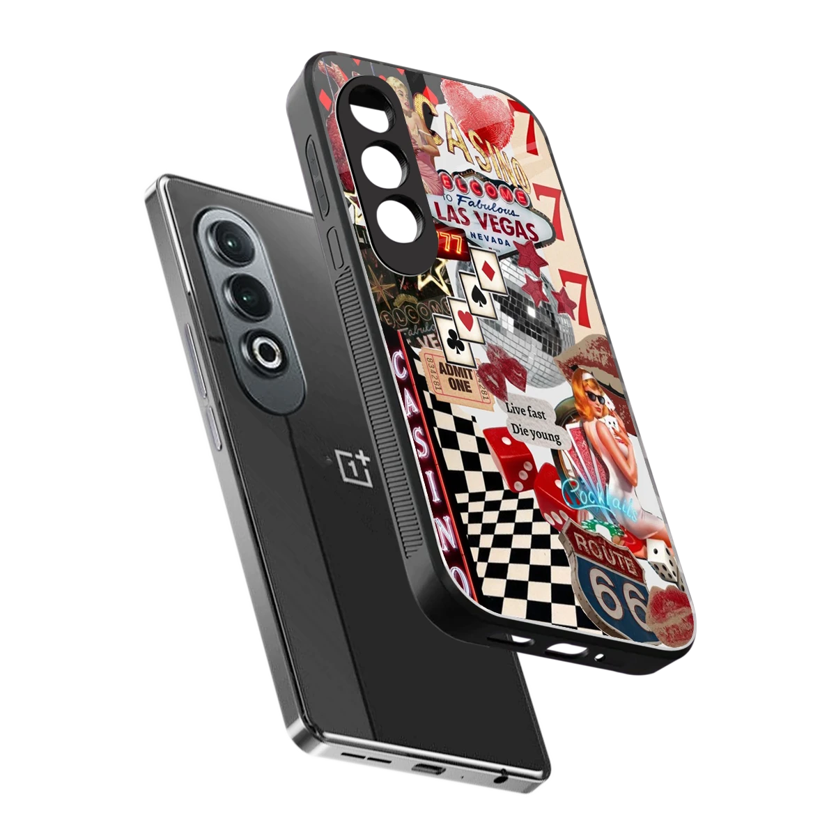 Vegas Vibes sleek oneplus nord ce 4 cover with tempered glass back and TPU edges
