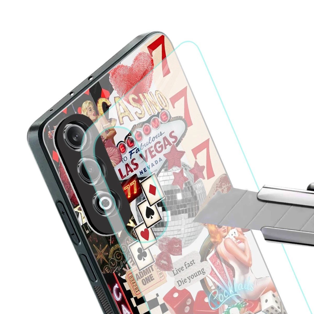Vegas Vibes stylish phone case for oneplus nord ce 4 | glossy glass and slim fit