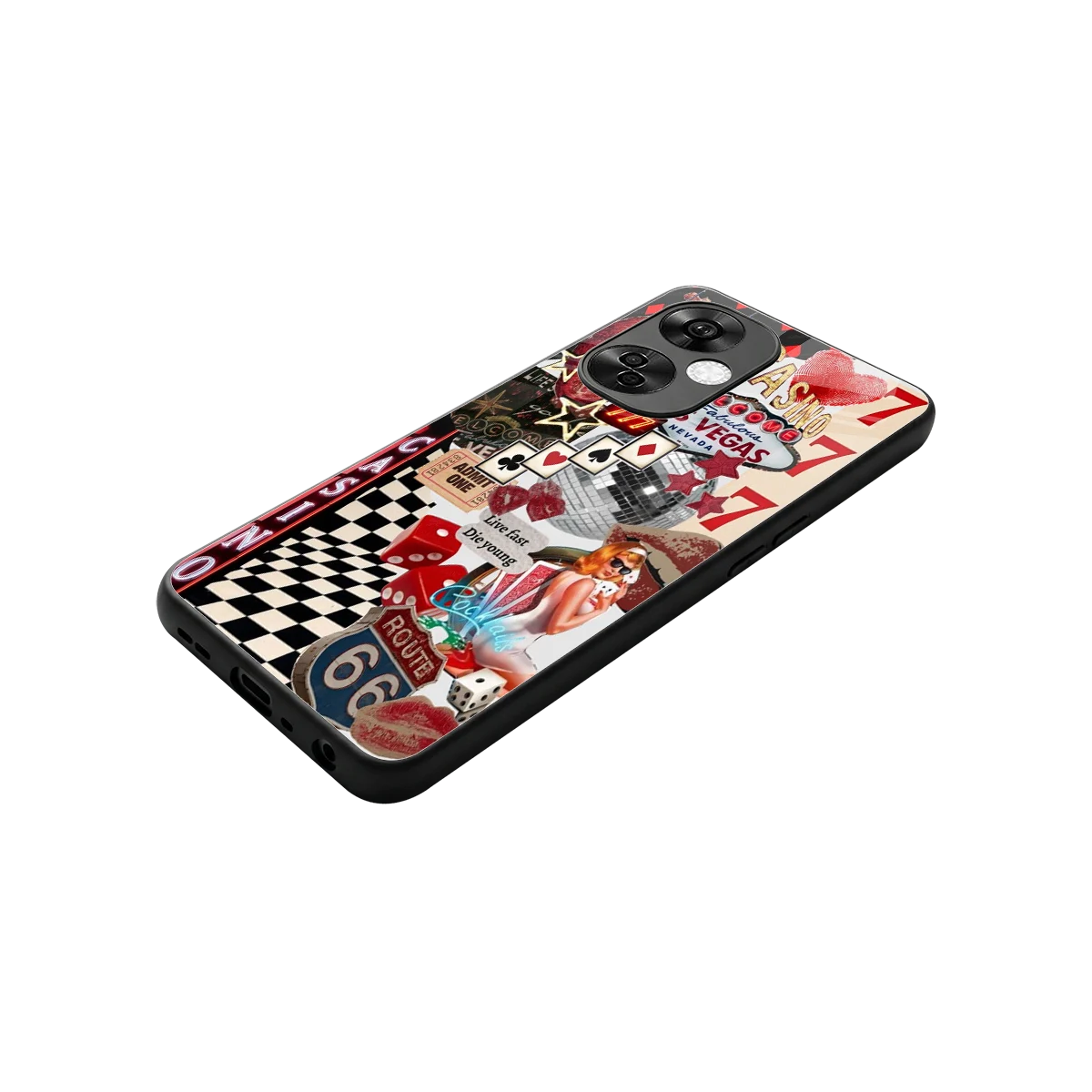 Vegas Vibes stylish phone case for oneplus nord ce 3 lite | glossy glass and slim fit