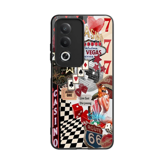 Vegas Vibes back phone cover | glass case for oppo a3 pro
