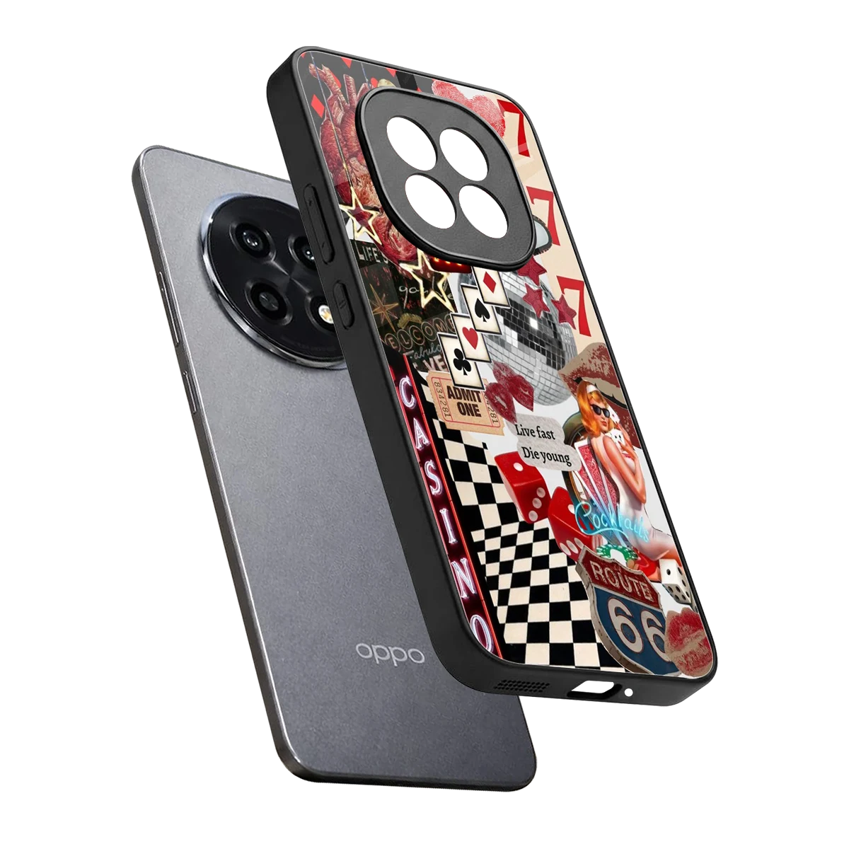 Vegas Vibes sleek oppo f29 pro 5g cover with tempered glass back and TPU edges