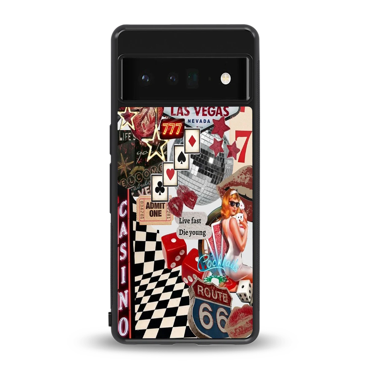 Vegas Vibes back phone cover | glass case for google pixel 6 pro