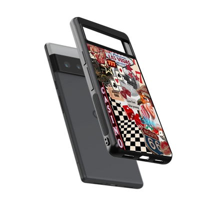 Vegas Vibes sleek google pixel 6 pro cover with tempered glass back and TPU edges
