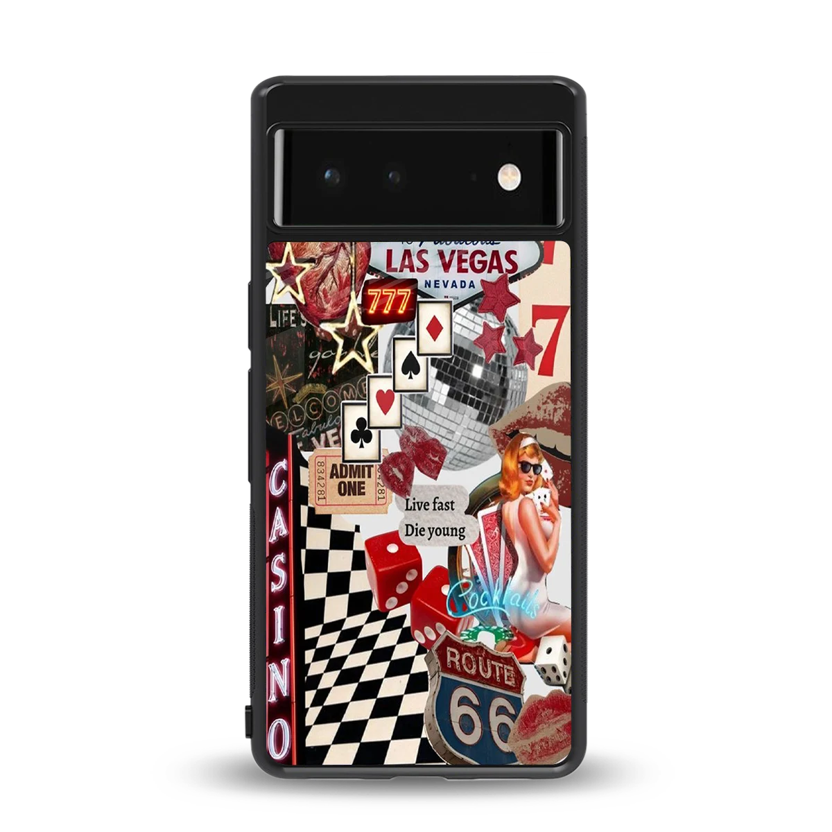 Vegas Vibes back phone cover | glass case for google pixel 6