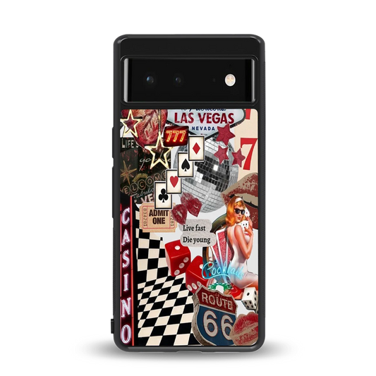 Vegas Vibes back phone cover | glass case for google pixel 6a