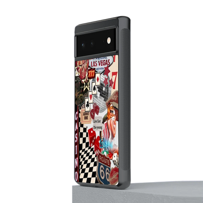 Vegas Vibes stylish phone case for google pixel 6a | glossy glass and slim fit