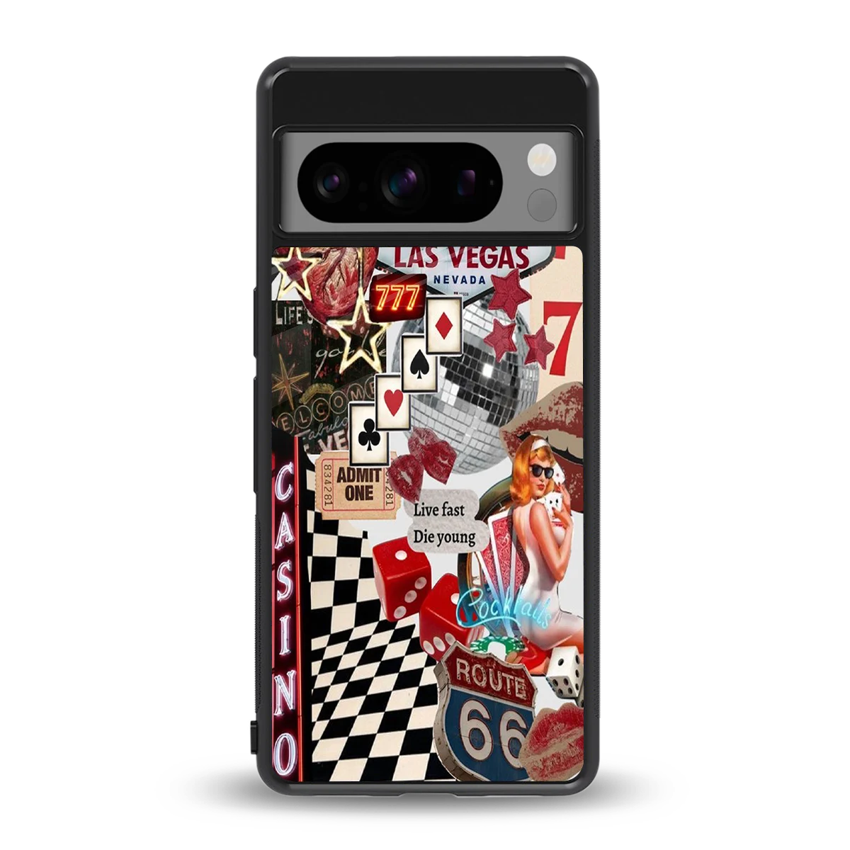 Vegas Vibes back phone cover | glass case for google pixel 8 pro