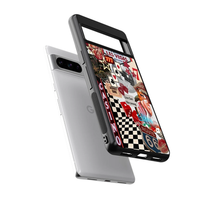 Vegas Vibes sleek google pixel 8 pro cover with tempered glass back and TPU edges