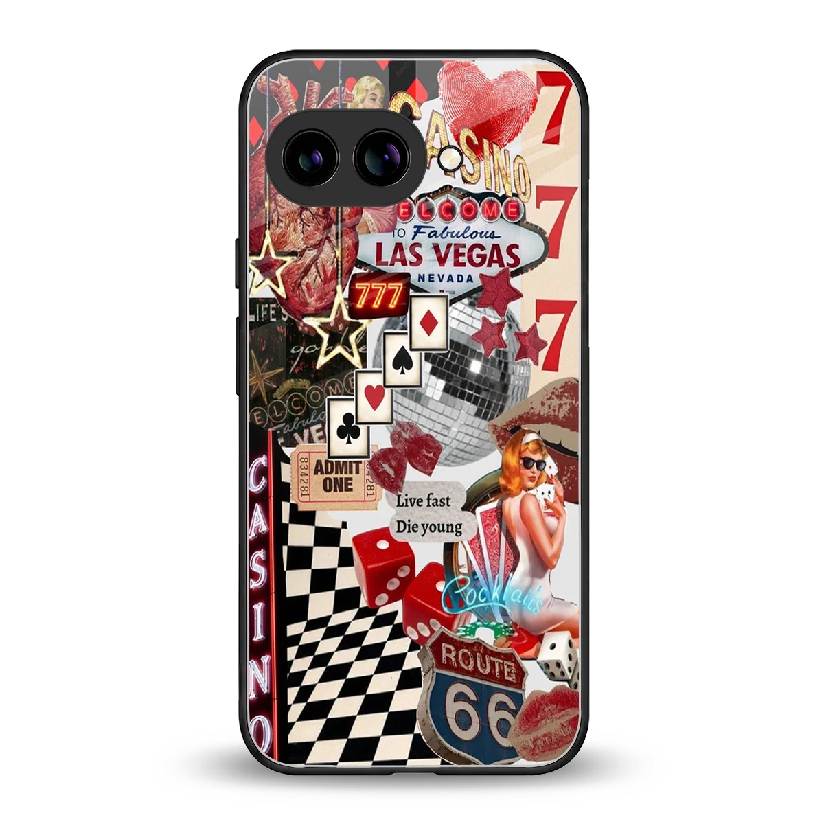 Vegas Vibes back phone cover | glass case for google pixel 10a