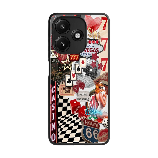 Vegas Vibes back phone cover | glass case for redmi 12 5g