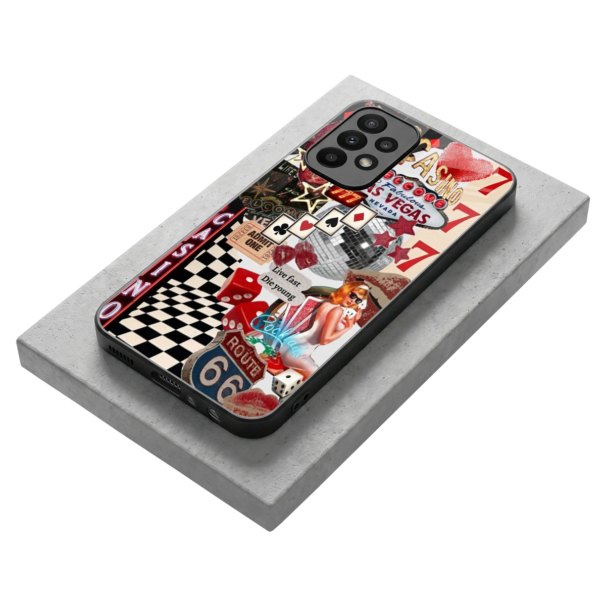Vegas Vibes stylish phone case for samsung galaxy a23 | glossy glass and slim fit