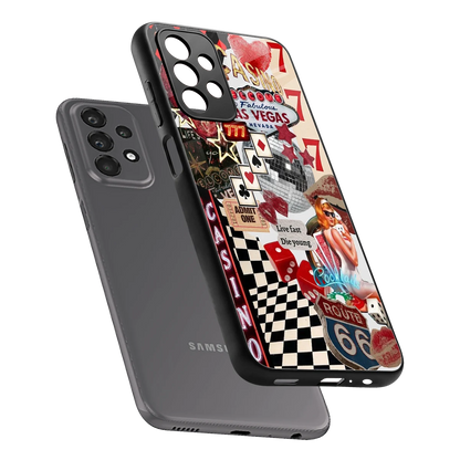 Vegas Vibes sleek samsung galaxy a23 cover with tempered glass back and TPU edges