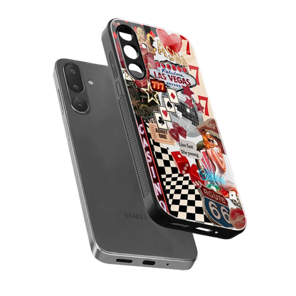 Vegas Vibes sleek samsung galaxy m56 5g cover with tempered glass back and TPU edges
