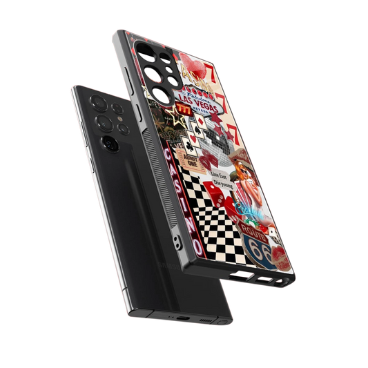Vegas Vibes sleek samsung galaxy s23 ultra cover with tempered glass back and TPU edges