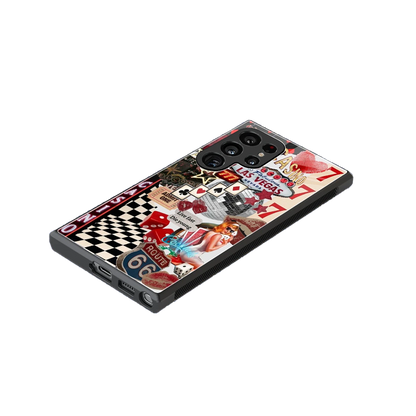 Vegas Vibes stylish phone case for samsung galaxy s23 ultra | glossy glass and slim fit