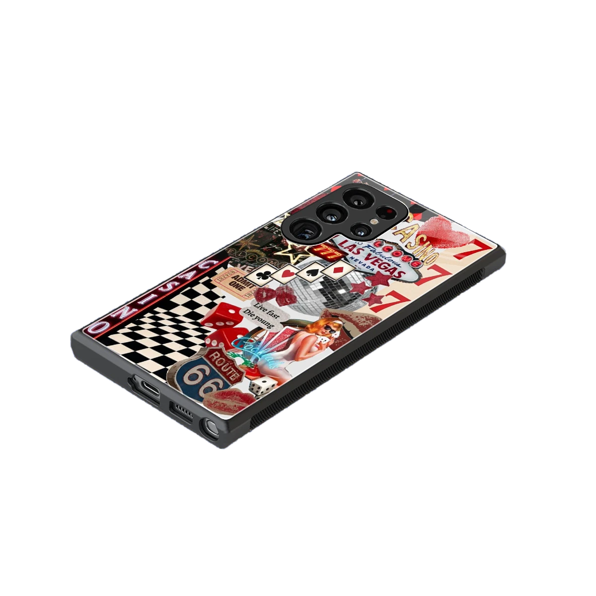 Vegas Vibes stylish phone case for samsung galaxy s24 ultra | glossy glass and slim fit