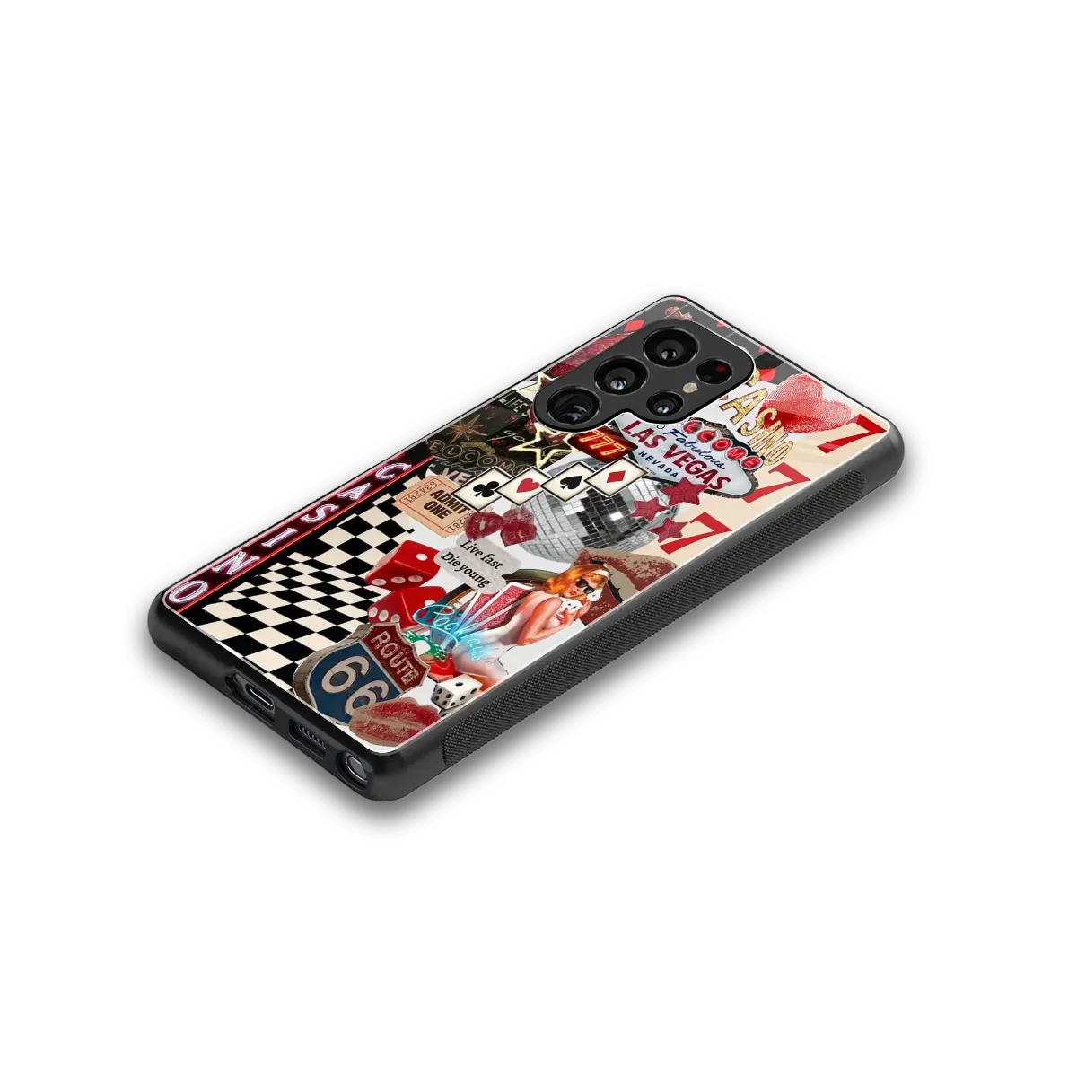 Vegas Vibes stylish phone case for samsung galaxy s25 ultra | glossy glass and slim fit