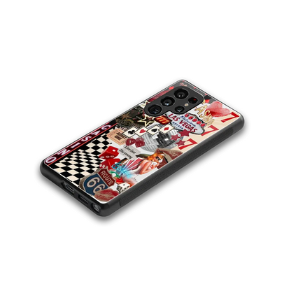 Vegas Vibes stylish phone case for samsung galaxy s25 ultra | glossy glass and slim fit