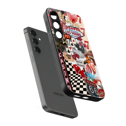 Vegas Vibes sleek samsung galaxy s24 cover with tempered glass back and TPU edges