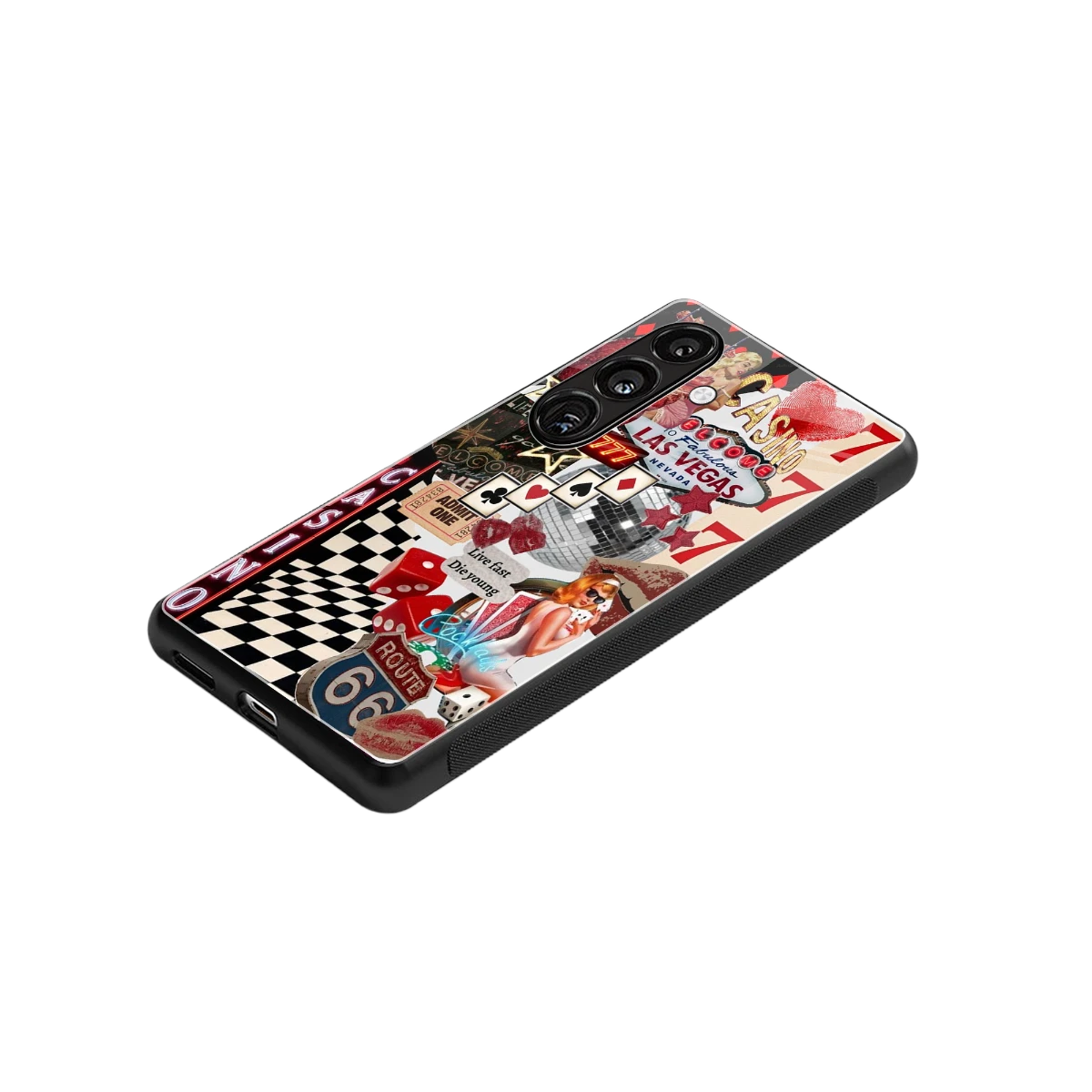 Vegas Vibes stylish phone case for samsung galaxy s26 | glossy glass and slim fit