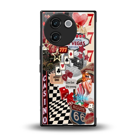 Vegas Vibes back phone cover | glass case for vivo v30e