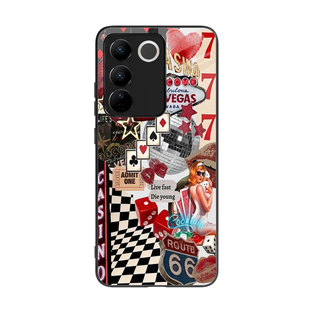 Vegas Vibes back phone cover | glass case for vivo v27 5g