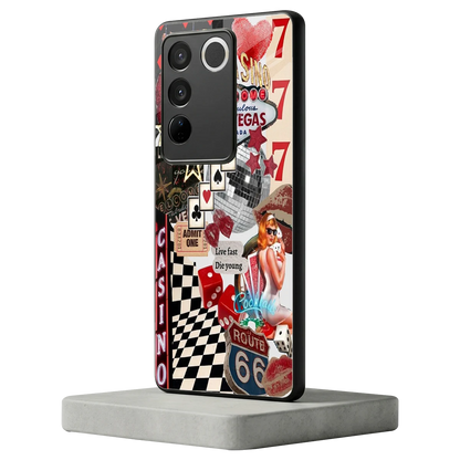 Vegas Vibes vivo v27 5g mobile cover | shockproof glass phone case