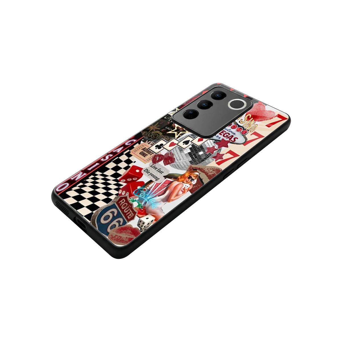 Vegas Vibes stylish phone case for vivo v27 5g | glossy glass and slim fit