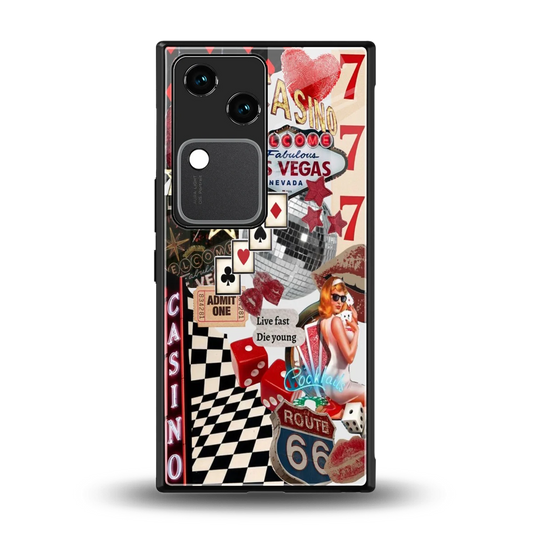 Vegas Vibes back phone cover | glass case for vivo v30