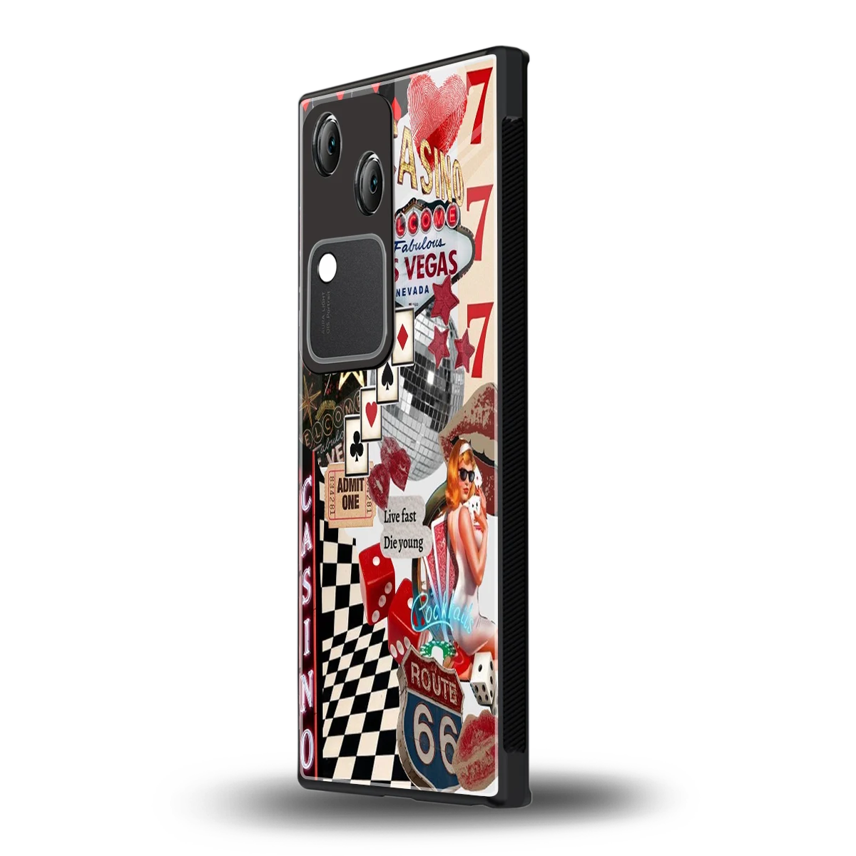 Vegas Vibes vivo v30 mobile cover | shockproof glass phone case