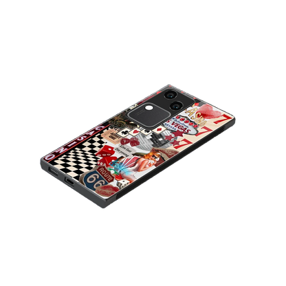 Vegas Vibes stylish phone case for vivo v30 | glossy glass and slim fit