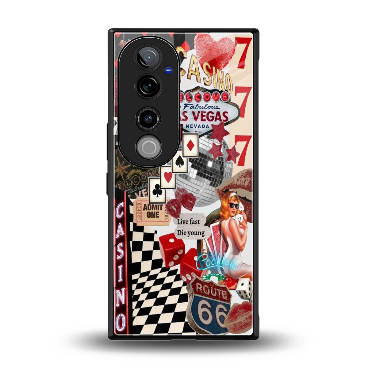 Vegas Vibes back phone cover | glass case for vivo v40 pro
