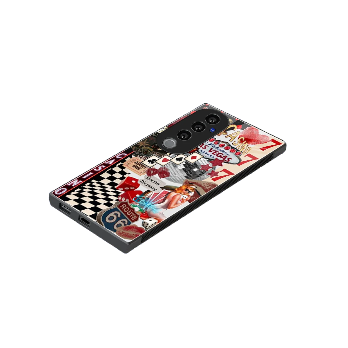 Vegas Vibes stylish phone case for vivo v40 pro | glossy glass and slim fit