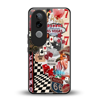Vegas Vibes back phone cover | glass case for vivo v40e