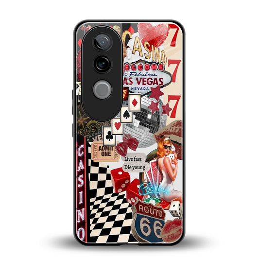 Vegas Vibes back phone cover | glass case for vivo v40e