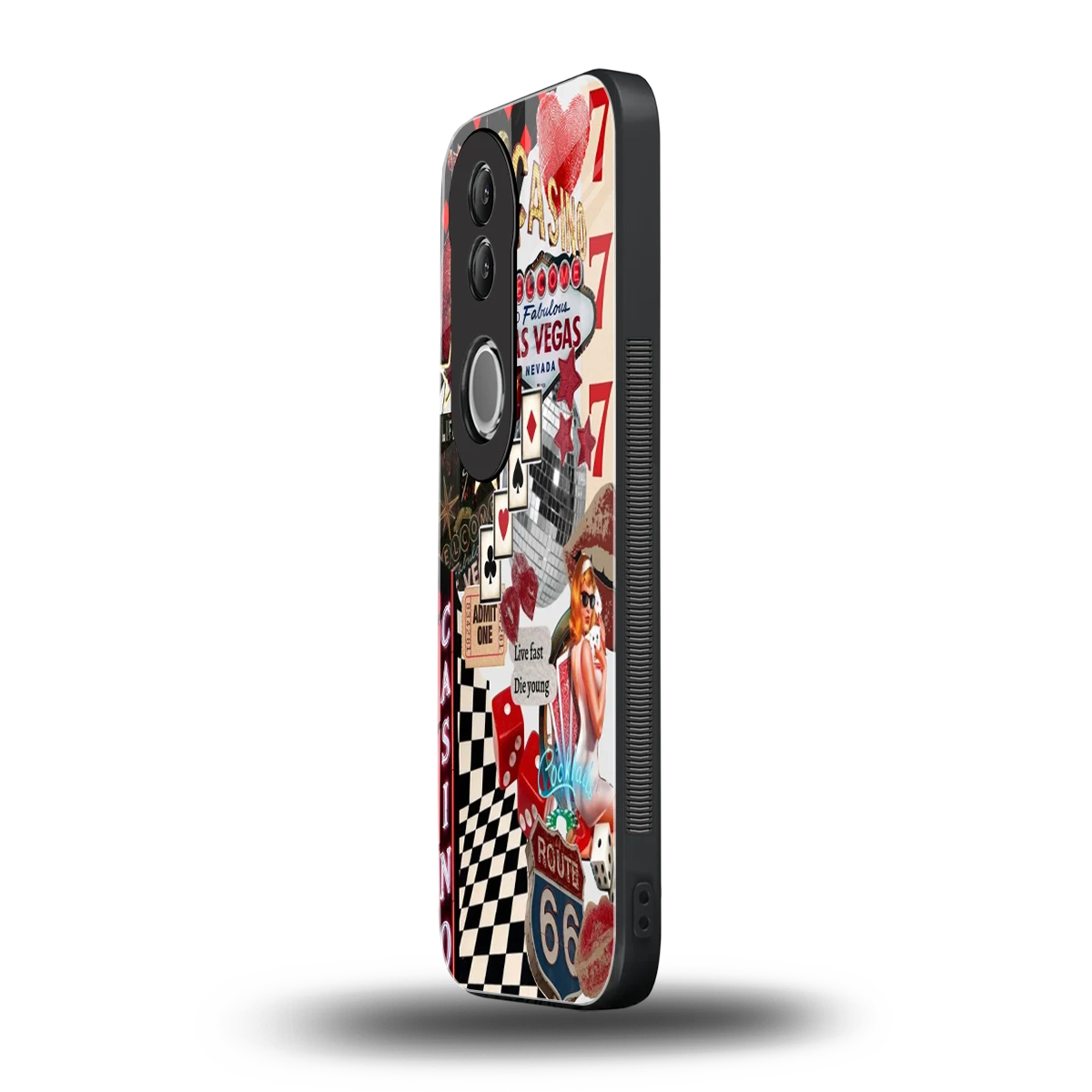 Vegas Vibes vivo v50 mobile cover | shockproof glass phone case