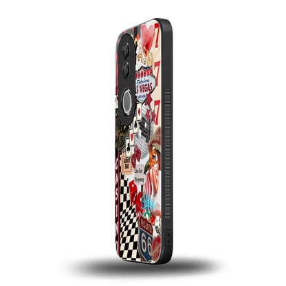 Vegas Vibes vivo v50 mobile cover | shockproof glass phone case