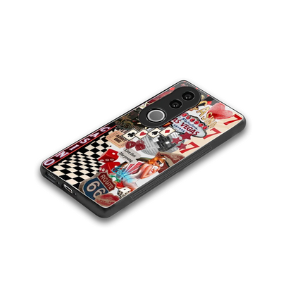 Vegas Vibes stylish phone case for vivo v50 | glossy glass and slim fit