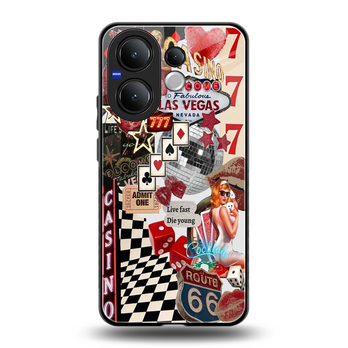 Vegas Vibes back phone cover | glass case for vivo v60