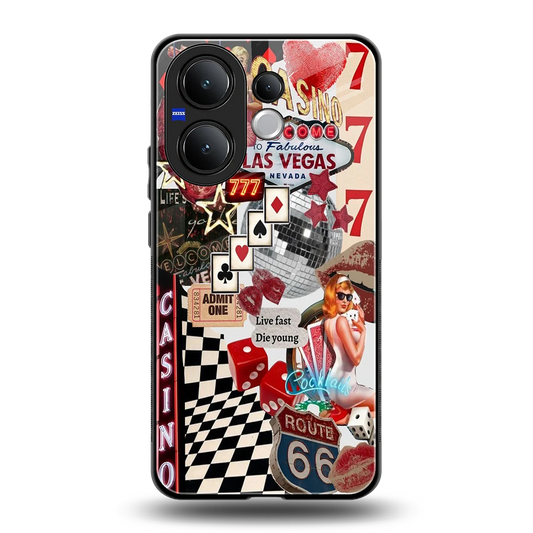 Vegas Vibes back phone cover | glass case for vivo v60