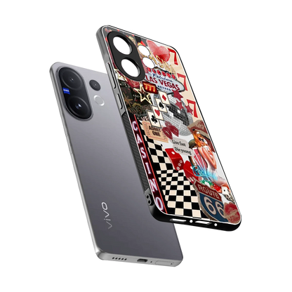 Vegas Vibes sleek vivo v60 cover with tempered glass back and TPU edges