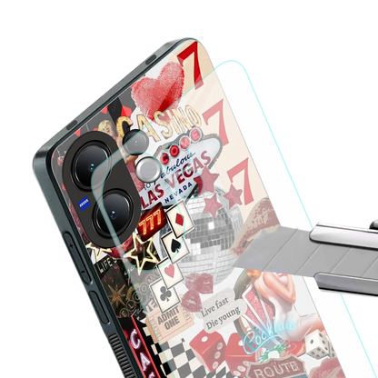 Vegas Vibes stylish phone case for vivo v60 | glossy glass and slim fit