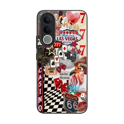 Vegas Vibes back phone cover | glass case for vivo v70 fe