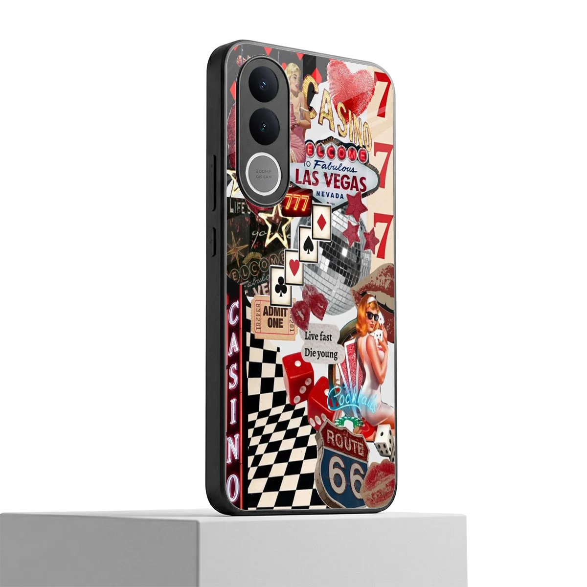 Vegas Vibes vivo v70 fe mobile cover | shockproof glass phone case