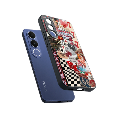 Vegas Vibes sleek vivo v70 fe cover with tempered glass back and TPU edges
