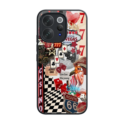 Vegas Vibes back phone cover | glass case for vivo v70 elite